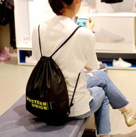 Sac à dos personnalisé en polyester avec cordon de serrage, sac de sport en tissu avec logo imprimé