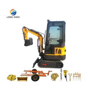 Penggali Mini dengan Kabin Tertutup Backhoe Ekskavator Mini 2 Ton Penggali Kecil Memenuhi CE/EPA/EURO 5 Emisi