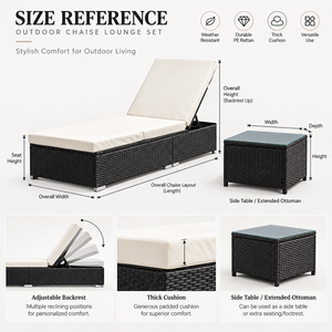 Silla de <span class=keywords><strong>Playa</strong></span> Acolchada de Ratán con <span class=keywords><strong>Respaldo</strong></span> Ajustable y Mesa Lateral Utilizable como Reposapiés - Product Image 2