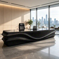 Escritorio para Oficina de Director Ejecutivo, Muebles de Madera Modernos de Alta Calidad, Ecológicos, Duraderos, para Proyectos Comerciales de Interiores de Edificios de Oficinas