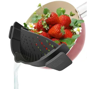 Passoire en silicone pour casserole Passoire mains libres pour pâte de fruits ou de légumes adaptée à tous les bols et pots