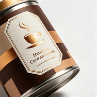 Etiquetas Personalizadas Haoxuan para Envases de Café Especial, Papel de Arte Premium, Impresión en Lámina Dorada, Adhesivas, para Empaquetado de Café