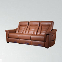 Fauteuil de cinéma électrique professionnel 3 places avec commandes multimédias indépendantes pour hôtel, villa, cinéma