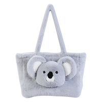 Sac fourre-tout en peluche 3D interactif mignon, sac à bandoulière doux et moelleux avec tête d'animal amovible, cadeau pour enfants et filles