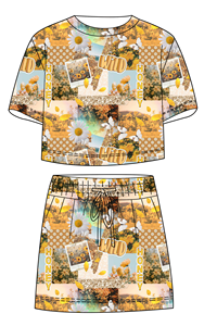 Ensemble 2 pièces pour petites filles : T-shirt et <span class=keywords><strong>jupe</strong></span> à taille élastique, haut court à manches courtes pour tout-petits, tenue élégante avec <span class=keywords><strong>jupe</strong></span> droite - Product Image 4