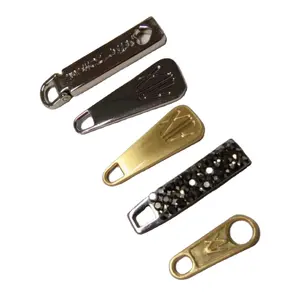 custom metal label zipper pulls pullers for Metal Label zipper