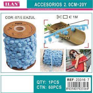 Nastro con pompon 2 cm x 18 m per artigianato e decorazioni - Product Image 2