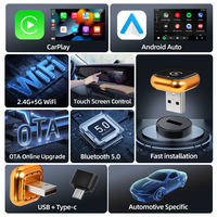 Mini adaptateur sans fil CarPlay Android Auto 2 en 1, dongle Plug and Play, prise en charge de la commande vocale Siri, commande au volant
