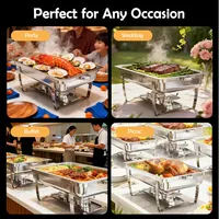 Luxe 9L roestvrijstalen chafing dish buffetset, voedselwarmer voor grootschalige bruiloftcatering en hotelevenementen