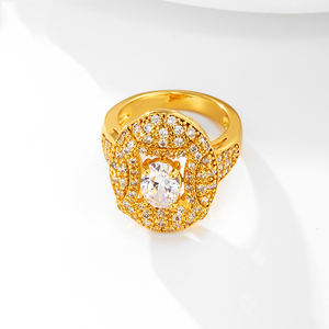 Luxuriöse Hochzeitsring-Sets Dubai, Schmuck für Damen, Reines 10k 14k 18k Gold, Iced Out, Dauerhaftes Versprechen, Verlobungs- und Ehering mit Diamant - Product Image 1