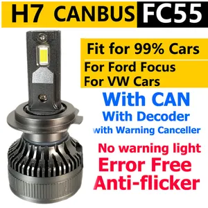 Más vendido en la UE RU FC55 H7 faro Canbus coche luz LED avto lámpara faro automático para todos los coches para BMW y VW y Ford Focus 2 y 3