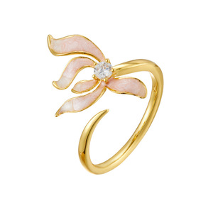 Flower Open <b>Ring</b> Gold Tone Enamel <b>Adjustable</b> Index Finger <b>Ring</b> Gift Jewelry - Product Image 5