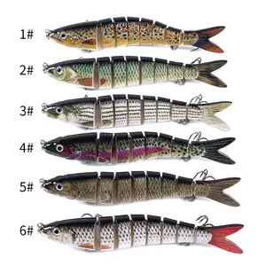 Leurre rigide de type poisson nageur composé de 8 sections articulées, appât artificiel de type poisson nageur idéal pour la pêche à la truite, 12.5 cm à 22g, vente en gros, 1 unité - Product Image 6