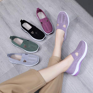 Chaussures décontractées pour femmes à lacets en PU respirantes antidérapantes à semelle souple toutes saisons - Product Image 2