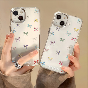 เหมาะสำหรับ iPhone 17 Pro Max เคสใสแบบนิ่มลายโบว์สีสันสดใสเต็มจอพร้อมรูขนาดใหญ่ เคสกันกระแทก - Product Image 1