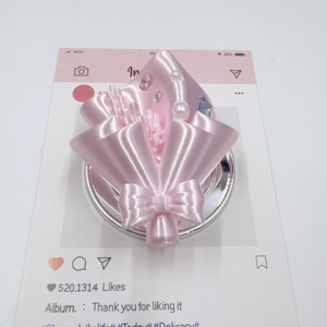 Soporte de Teléfono PopSocket con Diseño 3D de Ramo de Flores Rosadas Brillantes, Plegable, con Airbag, para Regalo de Niñas - Product Image 1