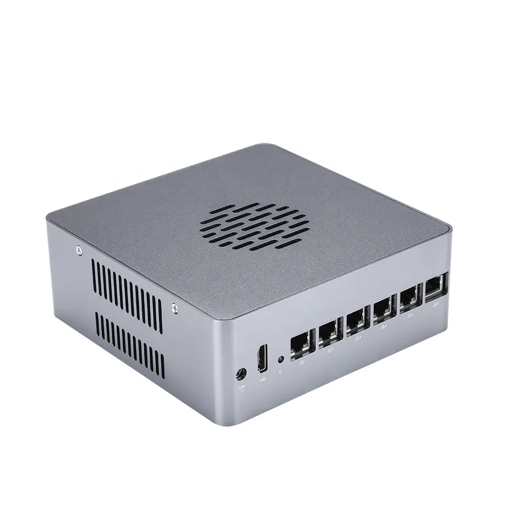 Qotom Q635G6 6 LAN Mini PC Router AES-NI Watchdog Core i3 7100 Skylake 6 Gigabit Nic Firewall Barebone Mini Computador