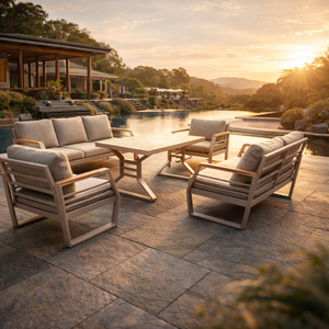 Ensemble <span class=keywords><strong>de</strong></span> canapés <span class=keywords><strong>de</strong></span> patio extérieur bleu, idéal pour les jardins domestiques, les balcons et les retraiteurs <span class=keywords><strong>de</strong></span> <span class=keywords><strong>jardin</strong></span>, avec coussins en aluminium à séchage rapide - Product Image 5