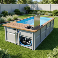 40 pieds Piscine rectangulaire portable de luxe en acier – Légère et durable, installation facile, prête à l'emploi pour usage résidentiel