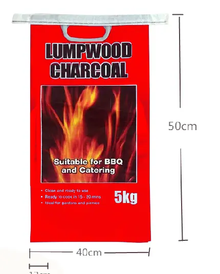 5kg 10kg 20kg printed empty bopp laminated pp woven BBQ charcoal briquette packaging bags for sale