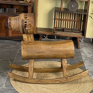 Nouvelle chaise à <span class=keywords><strong>bascule</strong></span> créative en bois massif de style chinois <span class=keywords><strong>pour</strong></span> enfants et adultes - Décoration de cour <span class=keywords><strong>pour</strong></span> gîte - Modèle de la marque Qunshan - Product Image 4