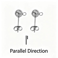Vente en gros de boucles d'oreilles à billes en acier inoxydable plaqué or 18 carats pour la fabrication de bijoux DIY