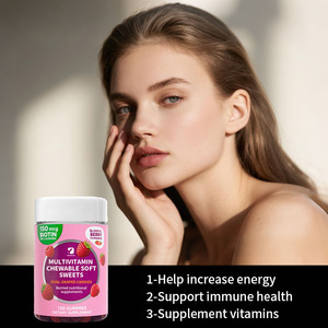 Bonbons mous à croquer <span class=keywords><strong>multivitamin</strong></span>és OEM pour homme et femme Bonbons de forme ovale Suppléments nutritionnels personnalisés aux baies - Product Image 2