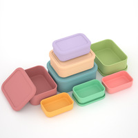 Boîte à bento japonaise en silicone de qualité alimentaire haute capacité avec compartiments et couvercle, écologique, pour la conservation de la fraîcheur des aliments