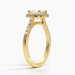 Anillo de Compromiso Dorado Brillante para Mujer con Piedra Brillante, Regalo de Aniversario de Bodas, Joyería de Moda - Product Image 1