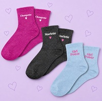 Chaussettes Quotidiennes Tricotées Scintillantes pour Femmes, Personnalisées, à Paillettes, Effet Métallique, Dorées et Argentées, en Fil Lurex, Style Slouch