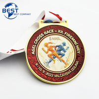 Fabricant d'usine Personnalisé Football Football Or Prix Sport Médaille En Gros 3D Cuivre Prix Hockey Médaille avec Lanière