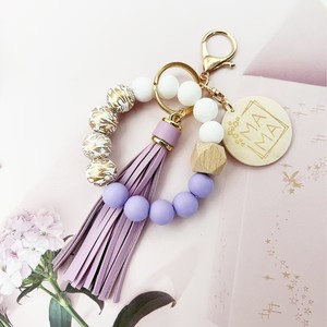 Porte-clés bracelet en silicone à perles pour femme, cadeau idéal pour la Fête des Mères, porte-clés pour fille, support pour clés <span class=keywords><strong>de</strong></span> voiture - Product Image 3