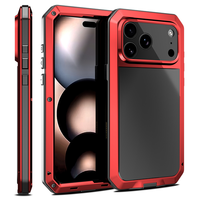 3 Layers Full protection Screen Lens Aluminum Alloy Metal Heavy Duty Phone case Cover for iphone 17 air Pro Max 16 Plus 15 14 13