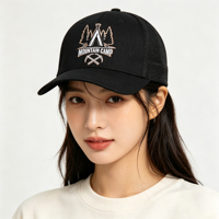 Casquette de camionneur personnalisée style sport avec logo brodé, 5 panneaux, maille respirante, visière classique, pour femmes et hommes