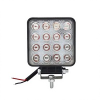 Phare LED carré 24V 48 LED, lampe de travail, dissipateur thermique en aluminium, ventilateur de refroidissement, étanche pour camion, bus, SUV