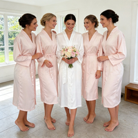Robe Kimono Femme Col V Manches Longues en Soie Satinée Mate Douce et Respirante – Robes de Mariée et de Soirée – Vente en Gros Usine