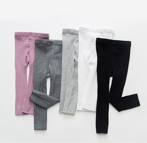 Hot Selling Großhandel Frühling und Herbst New Nine Cent Pants Kinder gestrickte Baumwoll hose jedes Match Lovely Cotton Girl Leggi - Product Image 1