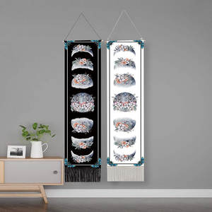 13*51 pollici Moon Phase Arazzi Appeso A Parete, pieno Ciclo di Crescita della Luna Banner Arazzo Da Parete In Cotone E Lino di Arte Della Parete - Product Image 1