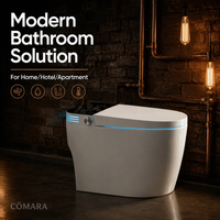 WC intelligent avec bidet électrique, à poser au sol, entièrement automatique, moderne, avec siphon en S inclus et télécommande