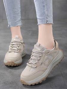 Women's Low-<b>Top</b> <b>Khaki</b> Chunky Sneakers Breathable Mesh Comfortable Slip-Resistant Casual Sports Footwear - Product Image 6