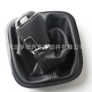 Poignée de levier de vitesses en cuir noir pour Volkswagen Polo 6C 2015-2018, boîte manuelle 5/6 vitesses - Product Image 4