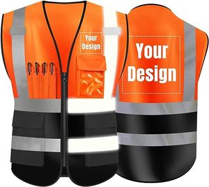 Gilet <span class=keywords><strong>de</strong></span> sécurité réfléchissant haute visibilité pour électricien, <span class=keywords><strong>veste</strong></span> <span class=keywords><strong>de</strong></span> <span class=keywords><strong>chantier</strong></span> avec logo personnalisé et plusieurs poches - Product Image 4