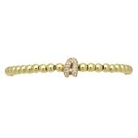 Bracelet à perles bulles lettres couleur or avec zircon pour femme, bijou tendance, vente en gros