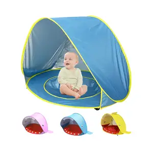 夏季防紫外线防水儿童雨篷野营休闲可折叠弹出式儿童沙滩帐篷