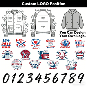 Jaket gaya Preppy pria kustom jaket gaya Baseball Musim Dingin hangat Logo kain bergaya - Product Image 4