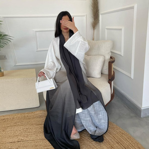 <span class=keywords><strong>M</strong></span>-154 Busana Muslimah Abaya untuk Wanita Bahan Bernapas Anti Kusut Lengan Panjang Sepanjang Mata Kaki Motif Cetak Digital Turki Semua Ukuran - Product Image 4