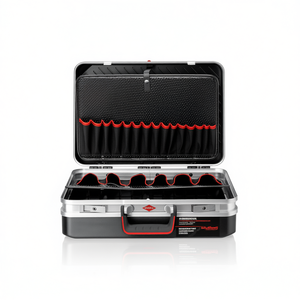 Mallette à outils Vision24 avec garniture rouge et poches organisatrices pour le rangement et le transport - Product Image 1