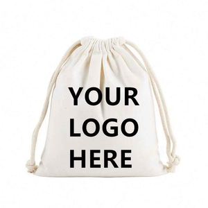 Pochette à cordon en coton biologique avec impression de logo personnalisé, sac anti-poussière scellé pour l'emballage de sacs à main, chaussures, cosmétiques, parfums - Product Image 5