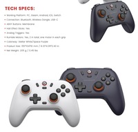 Manette de jeu sans fil GameSir Nova Lite avec connectivité tri-mode, fonction Turbo, compatible avec Switch/PC/téléphones mobiles