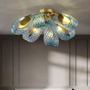 Lampes suspendues design en verre bleu paon à LED modernes pour couloir, bar, chambre à coucher, lustre, <span class=keywords><strong>luminaire</strong></span> suspendu - Product Image 1